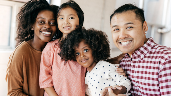 family in the living room